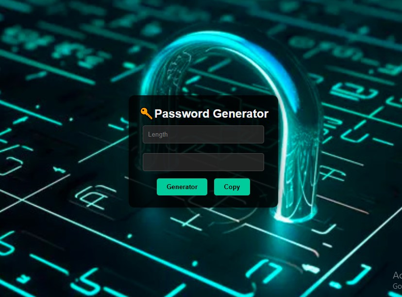 Screenshot of Password Generator project