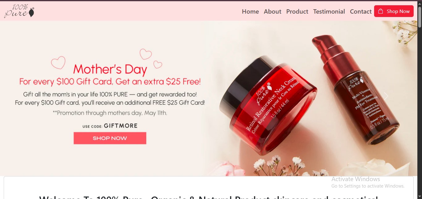 Screenshot of Bootstrap E-commerce Website project