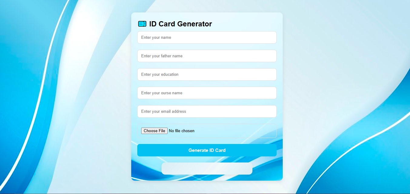 Screenshot of ID Card Generator project